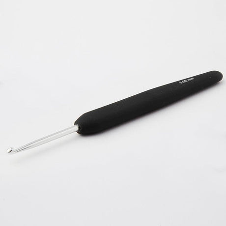KnitPro Steel Single Ended Crochet Hook with Soft Black Handle